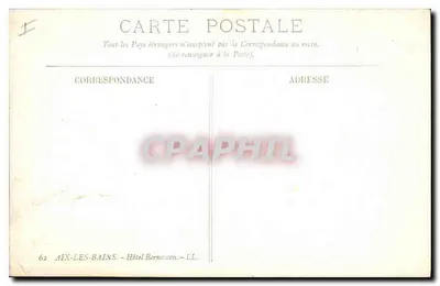 Hotel Bernascon — Aix-les-Bains — editor LL — Verso