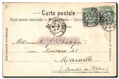 Widok na most wiszący w Sainte-Marie i Mont-Blanc — Kolej Chamonix — Chaignaux Frères & Cie, Genewa, nr 5187 — Rewers