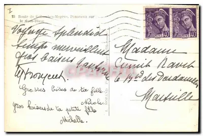 Rodovia de Sallanches-Megève — Panorama sobre o Mont-Blanc — I. MORAND Megève — Verso