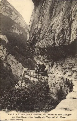 Saída do Túnel do Frou e das Gorges de Chailles — Estrada das Escalas — Coleção L. Grimal, Chambéry