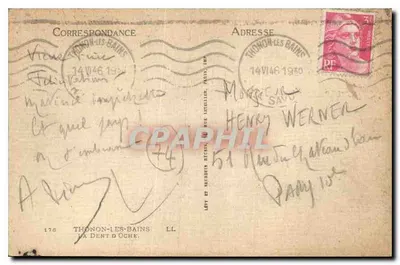 Paesaggio alpino con mucche — Thonon-les-Bains — editore LL n°176 — Verso