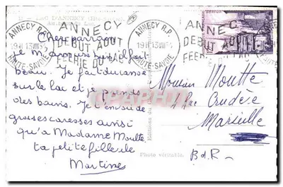 Jezioro Annecy — Widok na jezioro i góry — Wydawnictwo Zamek Savojski — Rewers