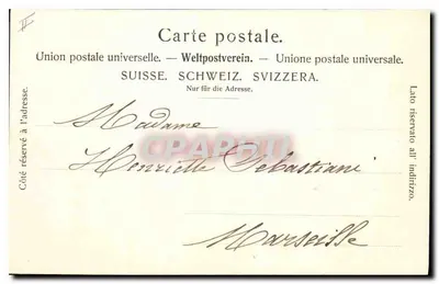 A Tempestade (Rossier) — Castelo de Duingt, Lago de Annecy — Jullien Frères, Genebra, n° 801 — Verso