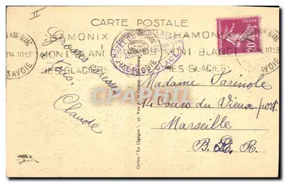 Chamonix — Chemin de Fer du Montenvers et Aiguille du Dru — Kartka pocztowa n°12120B — Rewers