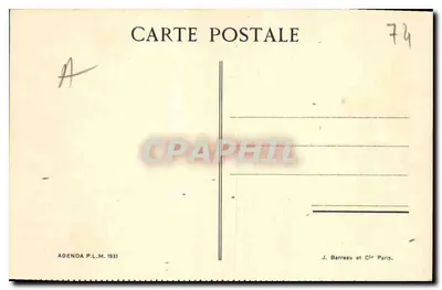 Lago de Annecy — Vista do lago e do castelo — Agenda P.L.M. 1931 — Verso