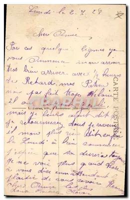 Annecy (Alta Saboia) — Porto e Frota dos Barcos a Vapor — editor L. Fauraz, n°3 — Verso