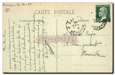 BRIANÇON (1321m) — Porta Pigneron e Forte do Castelo — V. Fournier, editor Gap — Verso