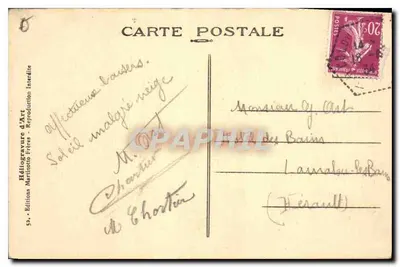 Przejście Lautaret — Chalet P. L. M. i Meije (3987 m.) — Wydawnictwo Martinotto Frères — Rewers