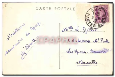 Dauphiné — Widok panoramiczny z Col du LAUTARET — Combier Imp. Macon n°1743 — Rewers