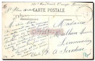 Briancón i Sainte-Catherine — widok z pasma Mont-Genèvre i fortecznymi obiektami — wydawca LL, nr 104 — Rewers