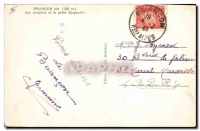 BRIANÇON — Zamek i mała Gargouille — Wydawnictwo Thomas, Briançon — Rewers