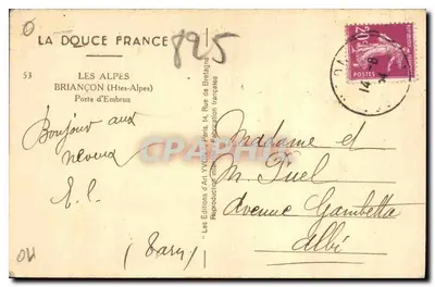 Porte d'Embrun — BRIANÇON (Hautes-Alpes) — Les Éditions d'Art Yvonne, n°53 — Rewers