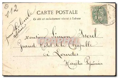 GAP - O Colégio — cliché A. B., Papeterie L. Pons, Grenoble, n°216 — Verso