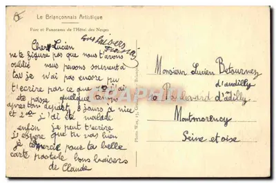 BRIANÇON — Panoramiczny widok parku i hotelu des Neiges — S. Wax — Rewers