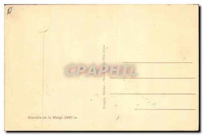 Ghiacciai della Meige — 3987 m — Rougny, Editore, Tabac-Alpes — Verso