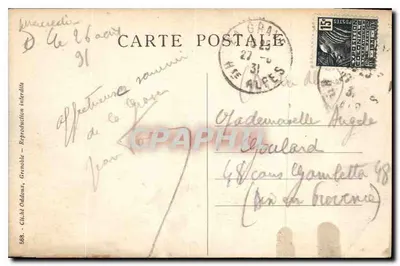 La Grave i la Meije — widok panoramiczny — Cliché Oddaux, Grenoble, nr 568 — Rewers