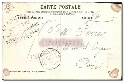 Dauphiné — Le Laufaret, os Hotéis e o Glaciar do Homem — Papeterie das Alpes, Grenoble — Verso