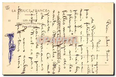 Mała gangouille — BRIANÇON (Hautes-Alpes) — Wydawca: LA DOUCE FRANCE, n°53 — Rewers