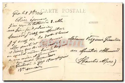 Alpy - Théus - Dziewczyna z fryzurą — V. Fournier, wydawca, Gap — Rewers