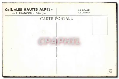 Krucyfiks — zasne góry — Zbiór «LES HAUTES ALPES» L. FRANCOU — Briançon — Rewers