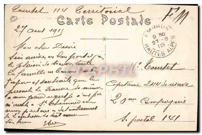 Embrun (870m) — A Durance e o Roc — montanhas de Châteauroux e St-Crépin — Pournier, edição Gap — Verso