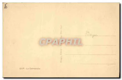 GAP - Katedra — zimowa widok z śniegiem — wydawca Rougry, Gap (Hautes-Alpes) — Rewers