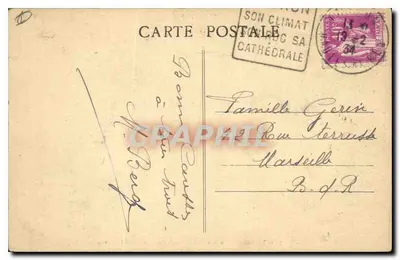 Embrun (870 m.) — Estrada de Pontfrache, Massif do Grande Morgon (2326 m) — Bilie Joubert, editor, Gap, n° 650 — Verso