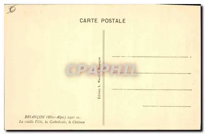 BRIANÇON (Hautes-Alpes) — Widok na stary miasto, katedrę i zamek — Wydawnictwo L. Manjou — Rewers