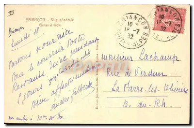 Briançon — Ogólny widok — Wydawnictwo Joordan Sudres, Książnica Nijine — Rewers