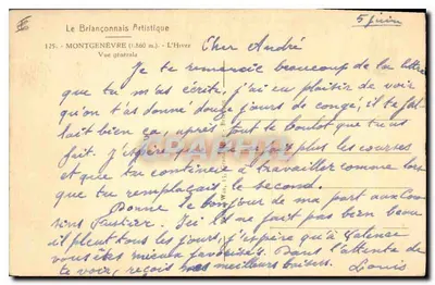 Montgenèvre (1860 m) — Widok ogólny — Le Briançonnais Artistique, n° 125 — Rewers