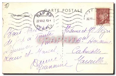 Vista geral de Gap — Hautes-Alpes — editor Cim, número de série não visível — Verso