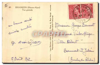 Briançon (Alpy Wysokie) — Widok ogólny — Les Éditions d'Art Yvart, Paryż — Rewers