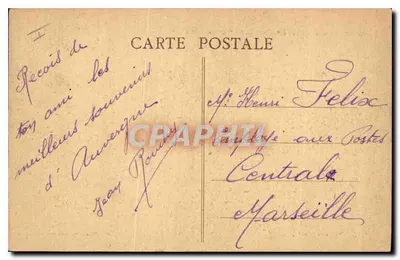 Cume do PUY-MARY — Cantal Pittoresque — Editor Diernat - Mauriac — Verso