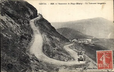 Cantal - 1856. Na Ascensão do Puy-Mary - Um Curva Perigosa — Pierre Malbron