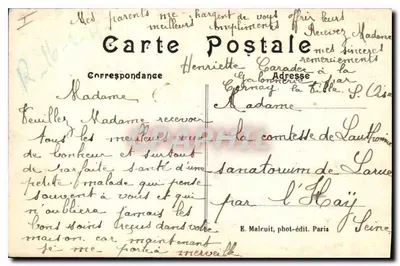 Wjazdowa brama parku Vaux-de-Cernay — Właściciel barona H. Rothschilda — E.M. nr 2195 — Rewers