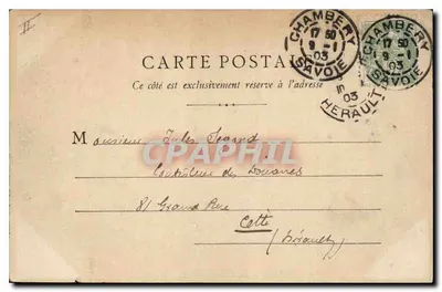 Chambéry - Les Charmettes - Salle à manger — éditeur M. Thumon Perrin — Verso