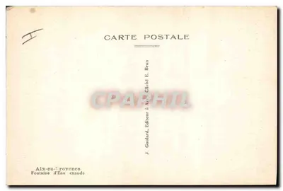 Aix-en-Provence — Fonte de Água quente — J. Goulard, Editor — Verso