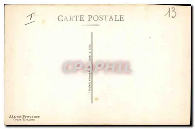 Aix-en-Provence — Zielona aleja z fontanną — J. Gonlard, Wydawca Aix-en-Provence — Rewers