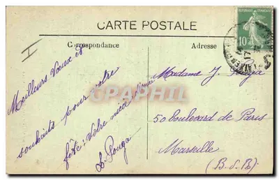Aix-en-Provence — Fonte dos Quatro-Dauphins, Igreja de São João de Malta, Rua Cardinale — Coleção G. Martinet — Verso