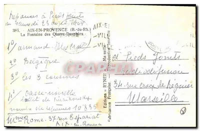 Aix-en-Provence — Fontanna Czterech Delfinów — Wydawnictwo Ryner — Rewers