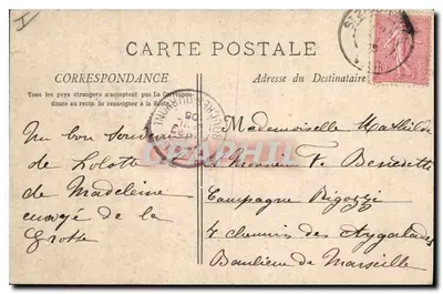 La Sainte-Baume - Intérieur de la Grotte — Fototipia E. Lasgour, Marsiglia, n°478 — Verso