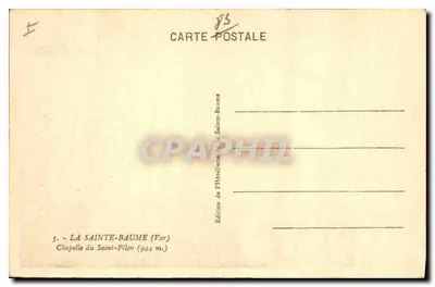 La Sainte-Baume - Capilla del Santo Pilon (944 m) — Edición del Hotel de la Sainte-Baume — Reverso