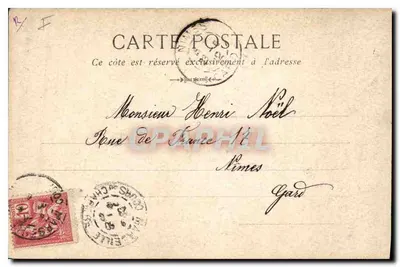 A Sainte-Baume — Interior da gruta — Bilhete postal antigo de 1902 — Verso