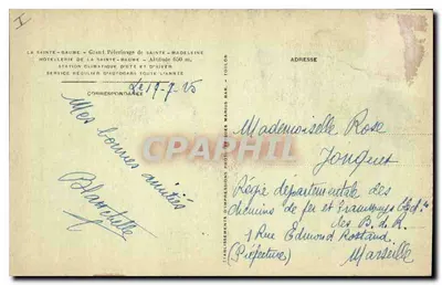 La Sainte-Baume — Escaliers de la Grotte — Editora: Impressoras de Impressões, Toulon — Verso