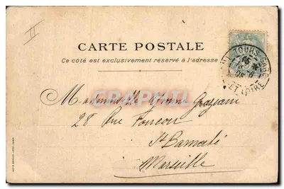 Grand Hôtel du Faisan Tours — Castillo de Blois — editor impresor Ansaldo-Tour — Reverso