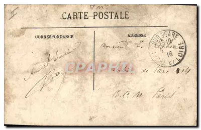 Tours — Rue des Halles i Wieża zegarowa — Wydawca nieznany, nr 65 — Rewers