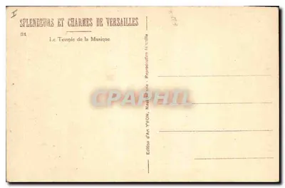 O Templo da Música — Versailles — Edição de Arte YVON — Verso