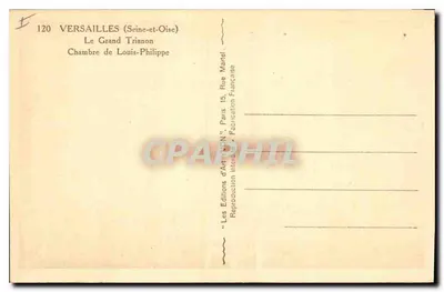 Versailles (Seine-et-Oise) — Grand Trianon, Pokój Louisa-Philippa — Éditions d'Art N°15, Paryż — Rewers