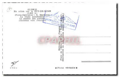 Puy-de-Dôme — widok z powietrza — Cigogne — Rewers