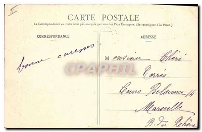 Le Puy de Dôme — widok z drogi z trzema osobami i psem — Lib. Bougé-Béal, 21 rue de l’Ecu, Clermont-Ferrand — Rewers